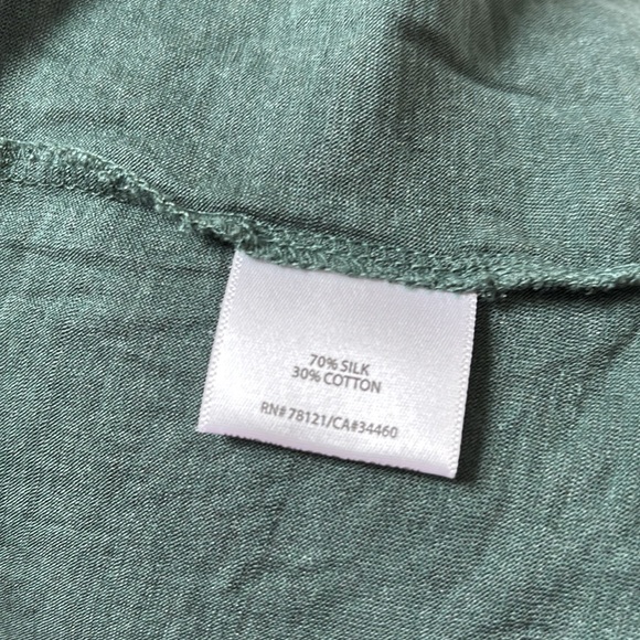 Eileen Fisher silk blend 3/4 sleeve whisper thin top moss-green size XL - Picture 5 of 5